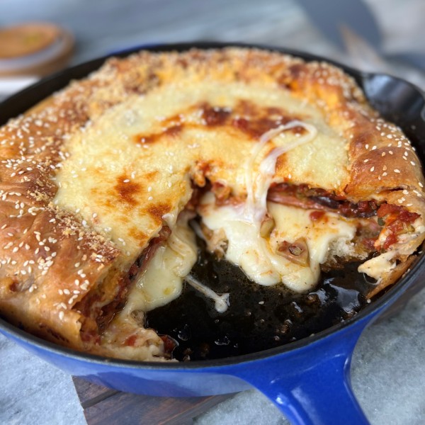 ChicagoStyle Deep Dish “Muffaletta” Pizzas